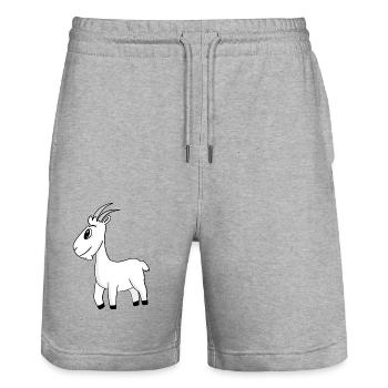 Ziegenbock Bock - Stanley/Stella Unisex Bio Joggingshorts Trainer  - Grau meliert - Vorne - Nik (191cm) & Marisol (170cm)