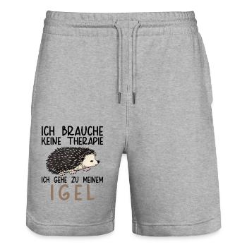 Lustiges Afrikanischer Weißbauchigel Igel Kostüm - Stanley/Stella Unisex Bio Joggingshorts Trainer  - Grau meliert - Vorne - Nik (191cm) & Marisol (170cm)