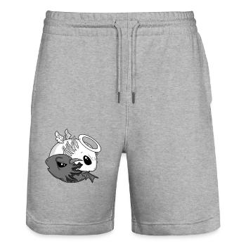 Yin Yang Axolotl Engel Teufel - Stanley/Stella Unisex Bio Joggingshorts Trainer  - Grau meliert - Vorne - Nik (191cm) & Marisol (170cm)