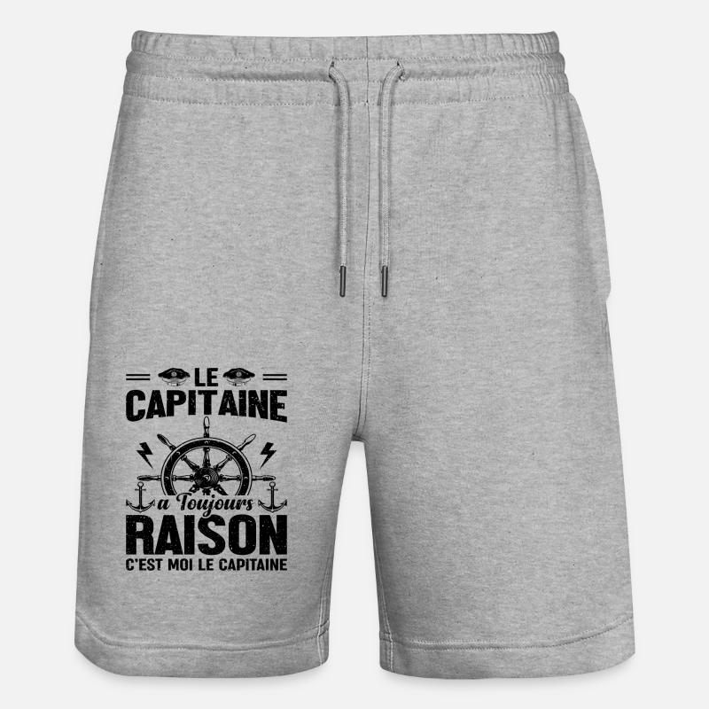 Le Capitaine A Toujours Raison - Short de jogging bio TRAINER Stanley/Stella unisexe - gris chiné