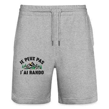 Je Peux Pas J'ai Rando - Short de jogging bio TRAINER Stanley/Stella unisexe - gris chiné - Devant - Nik (191cm) & Marisol (170cm)