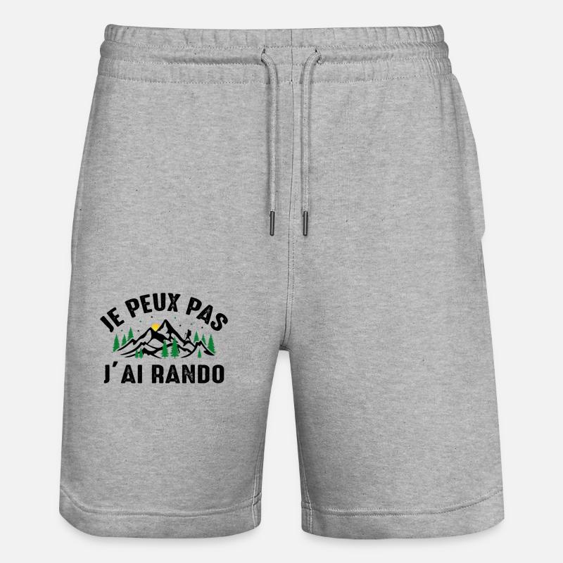 Je Peux Pas J'ai Rando - Short de jogging bio TRAINER Stanley/Stella unisexe - gris chiné