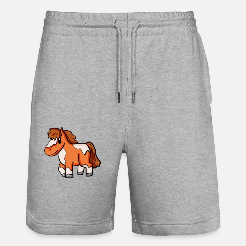 Cheval poney Shetland - Short de jogging bio TRAINER Stanley/Stella unisexe - gris chiné