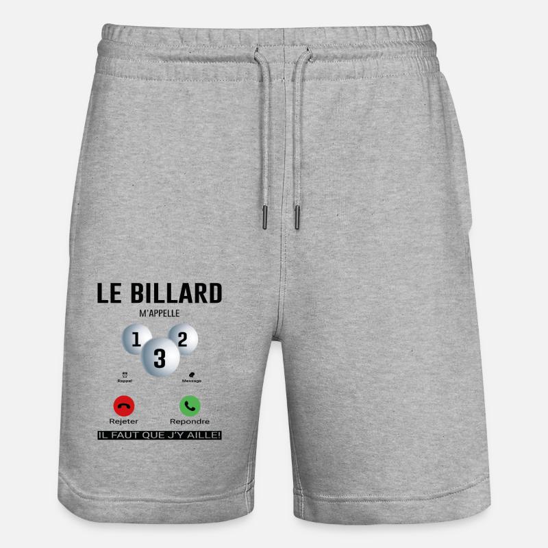 Le Billard M'appelle - Short de jogging bio TRAINER Stanley/Stella unisexe - gris chiné