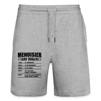 Le Tarif Horaire D'un Menuisier - Short de jogging bio TRAINER Stanley/Stella unisexe - gris chiné - Devant - Nik (191cm) & Marisol (170cm)