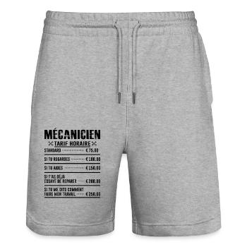 Le Tarif Horaire D'un Mécanicien - Short de jogging bio TRAINER Stanley/Stella unisexe - gris chiné - Devant - Nik (191cm) & Marisol (170cm)