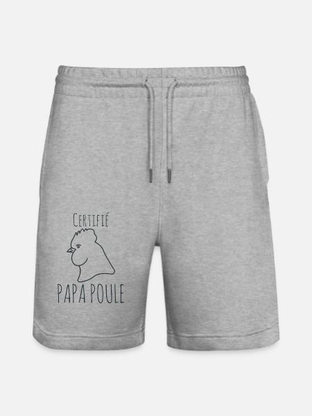 Certifié papa poule 2 - Short de jogging bio TRAINER Stanley/Stella unisexe - gris chiné