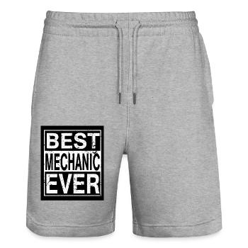 Mechanic Best Mechanic - Stanley/Stella Trainer Unisex Organic Jogging Shorts - heather grey - Front - Nik (191cm) & Marisol (170cm)