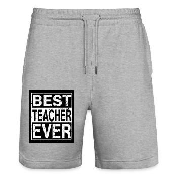 Lehrer Bester Lehrer - Stanley/Stella Unisex Bio Joggingshorts Trainer  - Grau meliert - Vorne - Nik (191cm) & Marisol (170cm)
