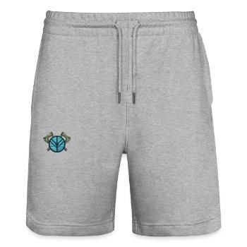 Äxte und Wikinger Schild - Wikinger - Stanley/Stella Unisex Bio Joggingshorts Trainer  - Grau meliert - Vorne - Nik (191cm) & Marisol (170cm)