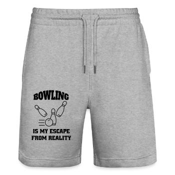 Bowling Bowler Bowler Bowling Cadeau Bowling Bowling Boule - Short de jogging bio TRAINER Stanley/Stella unisexe - gris chiné - Devant - Nik (191cm) & Marisol (170cm)