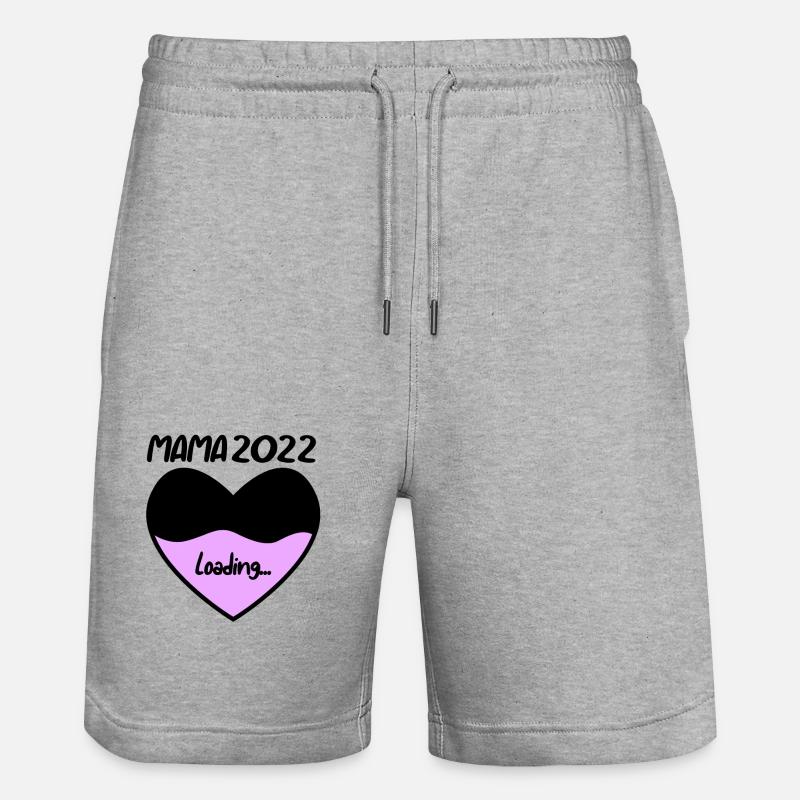 Mama 2022 - Werdende Mutter 2022 loading - Stanley/Stella Unisex Bio Joggingshorts Trainer  - Grau meliert