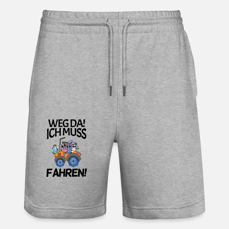 Traktor Trecker Spruch - Stanley/Stella Unisex Bio Joggingshorts Trainer  - Grau meliert