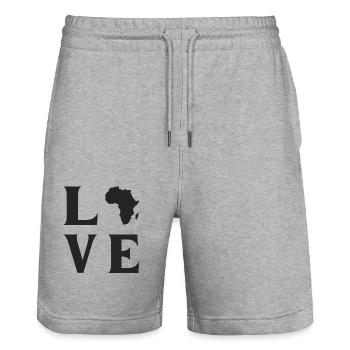 Love Afrika - Stanley/Stella Unisex Bio Joggingshorts Trainer  - Grau meliert - Vorne - Nik (191cm) & Marisol (170cm)
