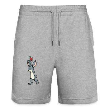 Axe Throwing Rabbit - Axe Throwing - Stanley/Stella Trainer Unisex Organic Jogging Shorts - heather grey - Front - Nik (191cm) & Marisol (170cm)