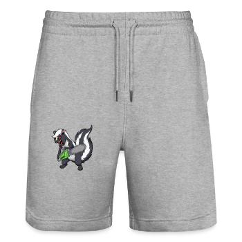 Monster Animals - Tronçonneuse Mouffette - Short de jogging bio TRAINER Stanley/Stella unisexe - gris chiné - Devant - Nik (191cm) & Marisol (170cm)