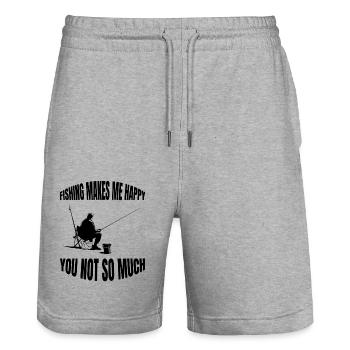 Pêche Hameçons Pêche Pêcheur Pêcheur Pêche - Short de jogging bio TRAINER Stanley/Stella unisexe - gris chiné - Devant - Nik (191cm) & Marisol (170cm)