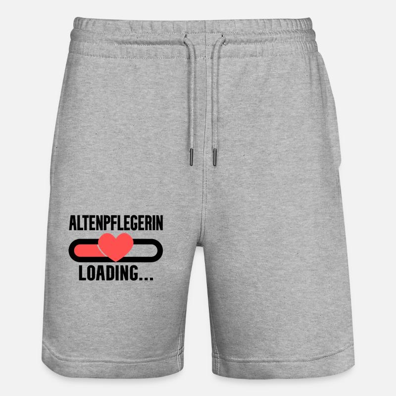 Altenpflegerin Loading - Stanley/Stella Unisex Bio Joggingshorts Trainer  - Grau meliert