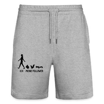 Ich Meine Follower Eichhörnchen Liebhaber Nager - Stanley/Stella Unisex Bio Joggingshorts Trainer  - Grau meliert - Vorne - Nik (191cm) & Marisol (170cm)