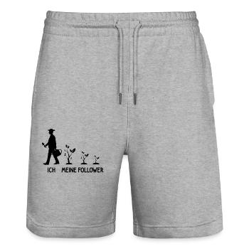 Ich Meine Follower Garten Pflanzen Gärtner Blume - Stanley/Stella Unisex Bio Joggingshorts Trainer  - Grau meliert - Vorne - Nik (191cm) & Marisol (170cm)
