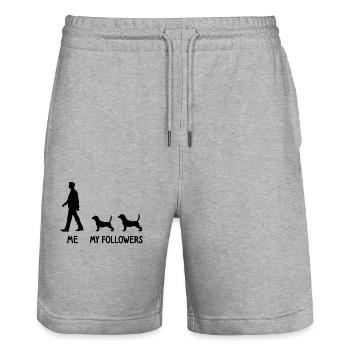 I Mean Followers Beagle Dog Dog Breeder - Stanley/Stella Trainer Unisex Organic Jogging Shorts - heather grey - Front - Nik (191cm) & Marisol (170cm)