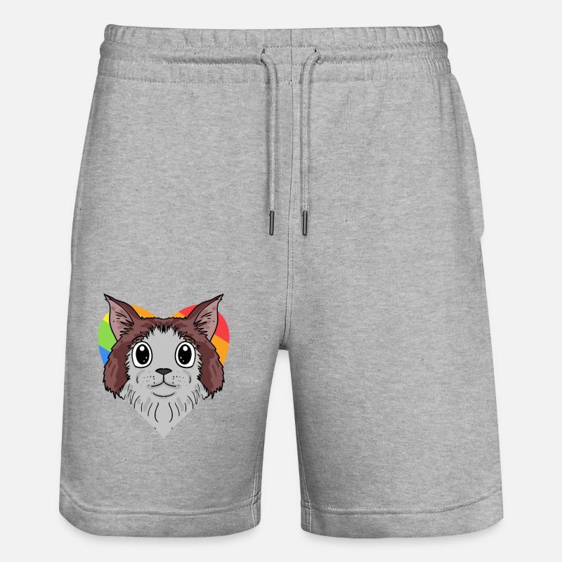 Chat LGBT Maine Coon Rainbow - Short de jogging bio TRAINER Stanley/Stella unisexe - gris chiné