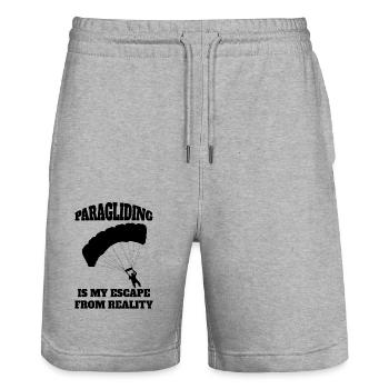 Paragliding Paragliding Skydiving - Stanley/Stella Trainer Unisex Organic Jogging Shorts - heather grey - Front - Nik (191cm) & Marisol (170cm)