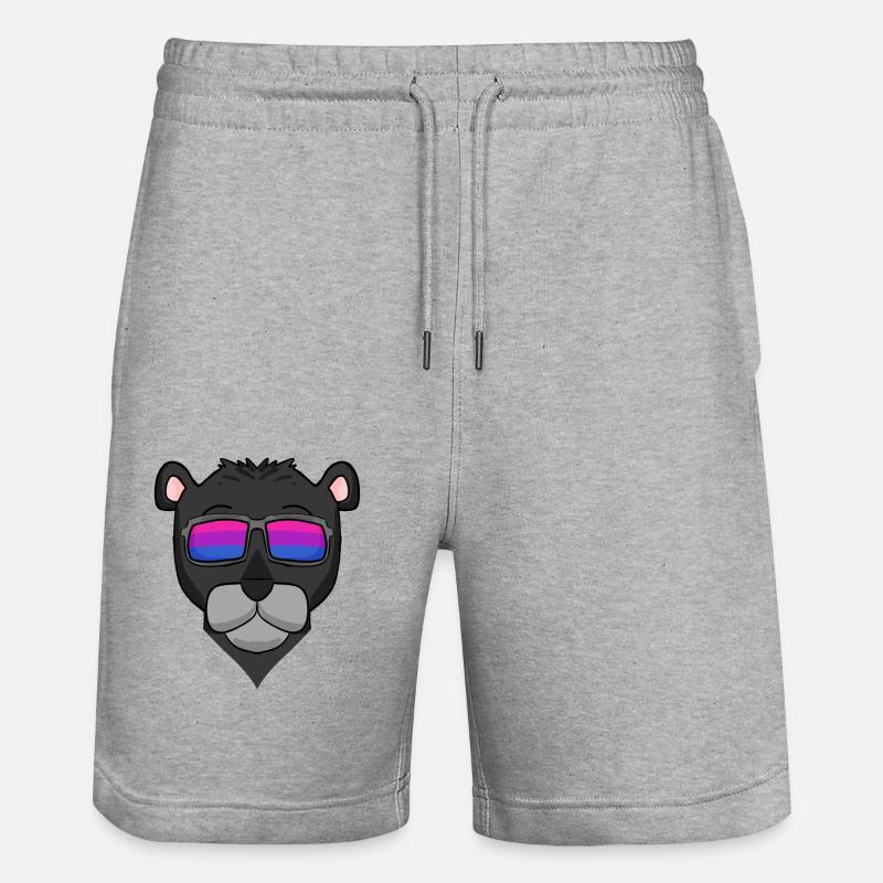 Bisexuell Schwarzer Panther Geschenk - Stanley/Stella Unisex Bio Joggingshorts Trainer  - Grau meliert