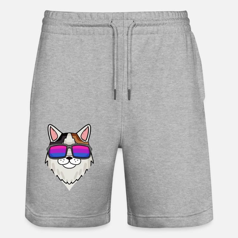 Bisexual Turkish Van Cat Gift - Stanley/Stella Trainer Unisex Organic Jogging Shorts - heather grey