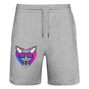 Cadeau bisexuel Sphynx Cat - Short de jogging bio TRAINER Stanley/Stella unisexe - gris chiné - Devant - Nik (191cm) & Marisol (170cm)