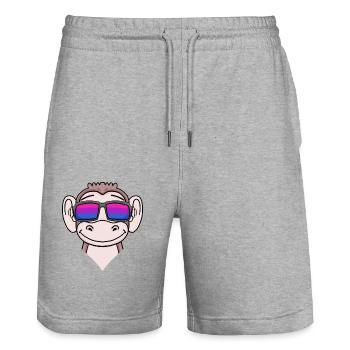 Bisexuell Affe Geschenk - Stanley/Stella Unisex Bio Joggingshorts Trainer  - Grau meliert - Vorne - Nik (191cm) & Marisol (170cm)