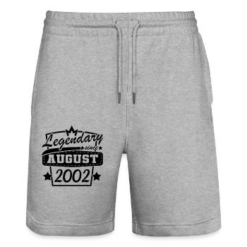 legendär seit August 2002 Geburtstag - Stanley/Stella Unisex Bio Joggingshorts Trainer  - Grau meliert - Vorne - Nik (191cm) & Marisol (170cm)