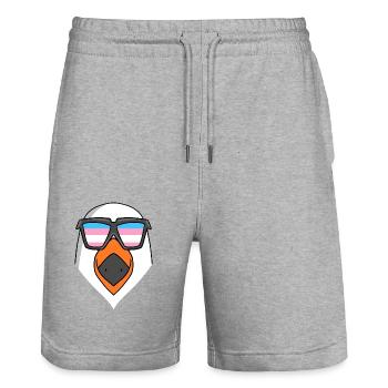 Transgender Transsexual Seagull Gift - Stanley/Stella Trainer Unisex Organic Jogging Shorts - heather grey - Front - Nik (191cm) & Marisol (170cm)