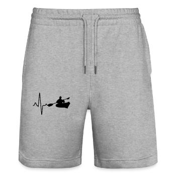 Kanu Kayak Herzschlag - Stanley/Stella Unisex Bio Joggingshorts Trainer  - Grau meliert - Vorne - Nik (191cm) & Marisol (170cm)