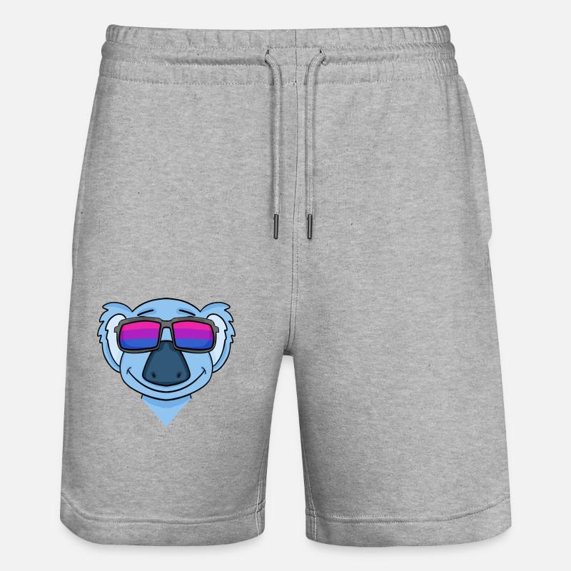 Bisexual Koala Bisexuality Gift - Stanley/Stella Trainer Unisex Organic Jogging Shorts - heather grey