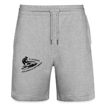 Jet SKi driver legend born in September - Stanley/Stella Trainer Unisex Organic Jogging Shorts - heather grey - Front - Nik (191cm) & Marisol (170cm)