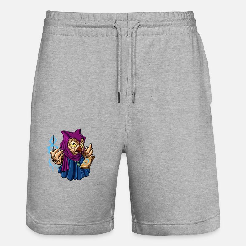 Magicien et magicien - hibou magique - Short de jogging bio TRAINER Stanley/Stella unisexe - gris chiné
