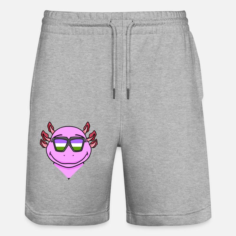 Genderqueer Axolotl - Short de jogging bio TRAINER Stanley/Stella unisexe - gris chiné