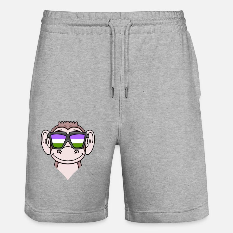 Singe Genderqueer - Short de jogging bio TRAINER Stanley/Stella unisexe - gris chiné