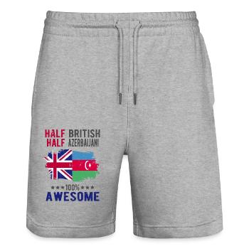 Halb Brite Halb Aserbaidschaner - Stanley/Stella Unisex Bio Joggingshorts Trainer  - Grau meliert - Vorne - Nik (191cm) & Marisol (170cm)