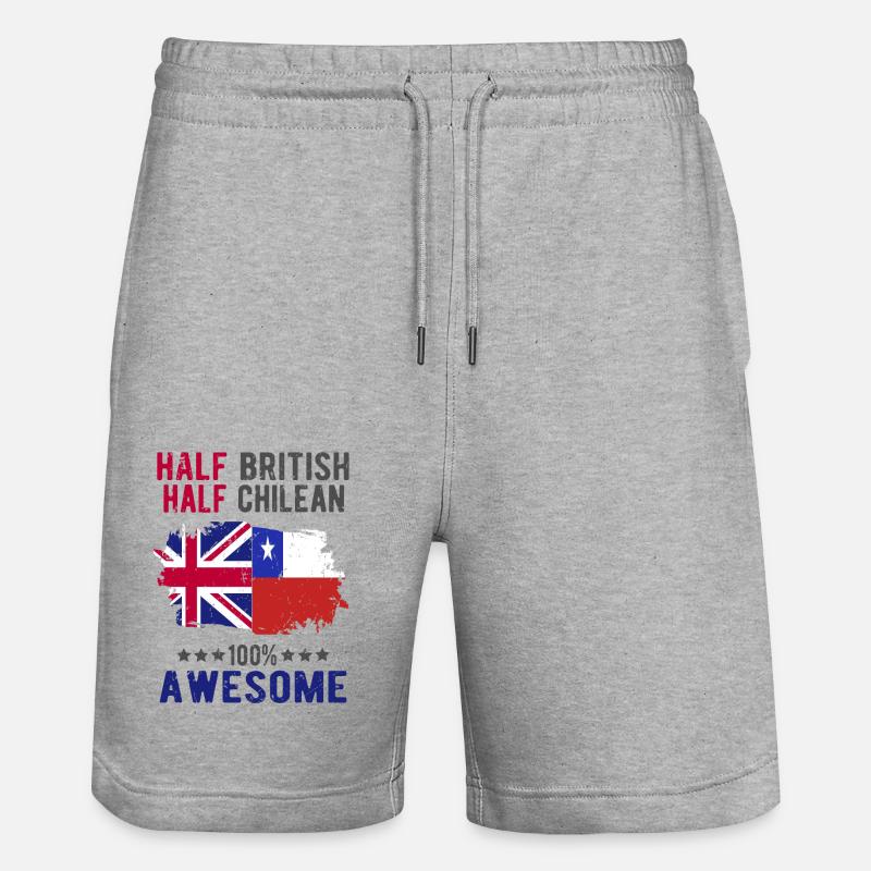 Halb Brite Halb Chilene - Stanley/Stella Unisex Bio Joggingshorts Trainer  - Grau meliert