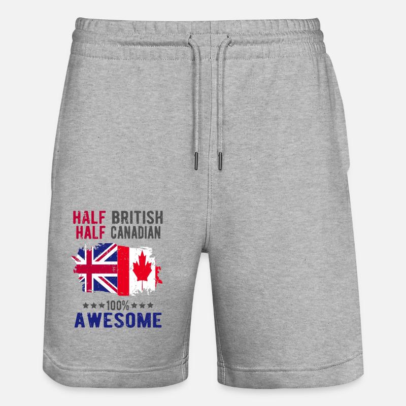 Moitié britannique moitié canadien - Short de jogging bio TRAINER Stanley/Stella unisexe - gris chiné