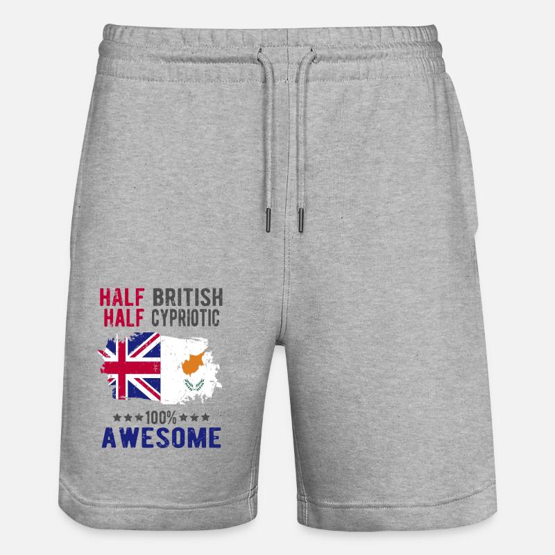 Moitié britannique moitié chypriote - Short de jogging bio TRAINER Stanley/Stella unisexe - gris chiné