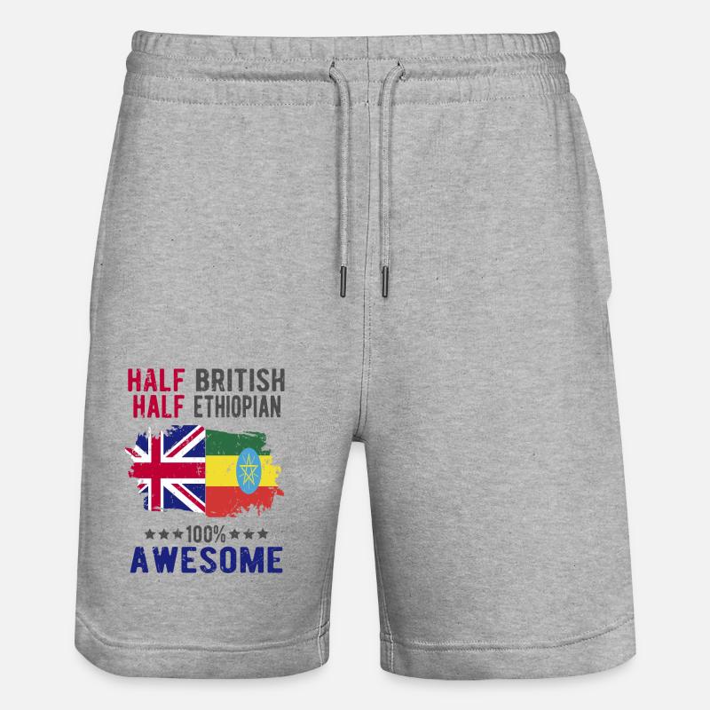 Moitié britannique moitié éthiopien - Short de jogging bio TRAINER Stanley/Stella unisexe - gris chiné