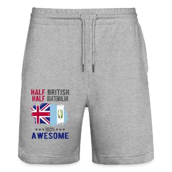 Halb Brite Halb Guatemalteken - Stanley/Stella Unisex Bio Joggingshorts Trainer  - Grau meliert - Vorne - Nik (191cm) & Marisol (170cm)