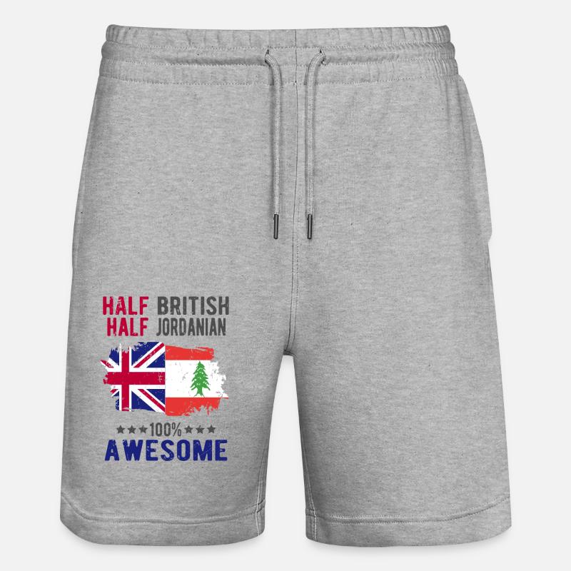 Moitié britannique moitié jordanien - Short de jogging bio TRAINER Stanley/Stella unisexe - gris chiné