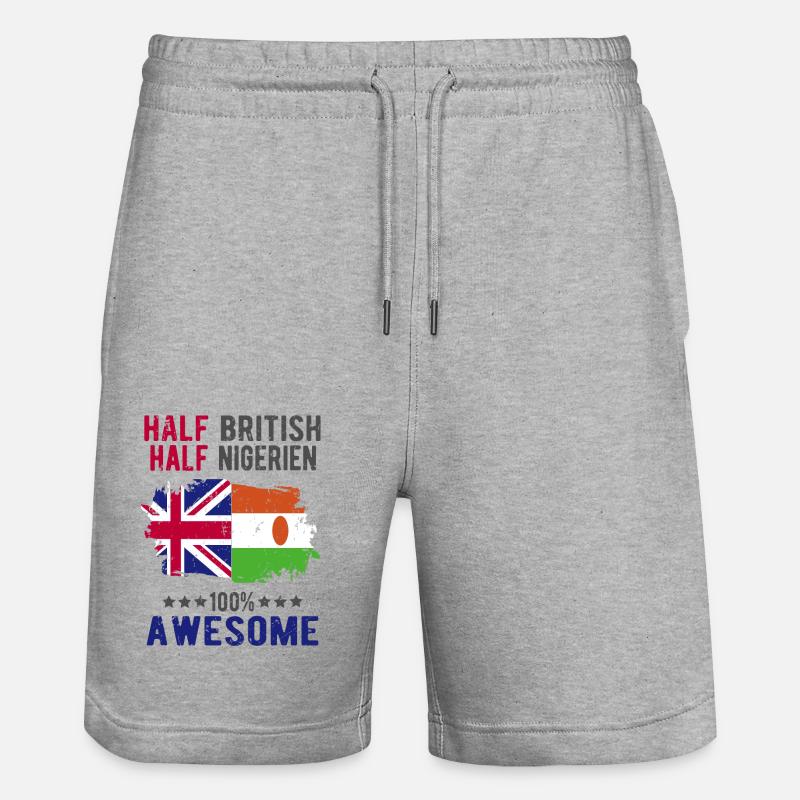 Moitié britannique moitié Nigrer - Short de jogging bio TRAINER Stanley/Stella unisexe - gris chiné