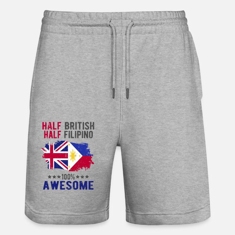 Moitié britannique moitié philippin - Short de jogging bio TRAINER Stanley/Stella unisexe - gris chiné