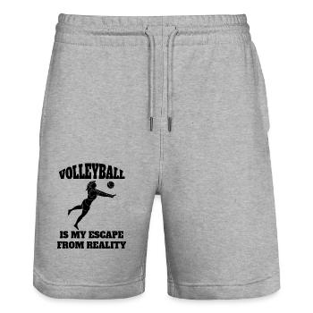 Volleyball Cadeau Beach Volleyball Volleyeur Joueur - Short de jogging bio TRAINER Stanley/Stella unisexe - gris chiné - Devant - Nik (191cm) & Marisol (170cm)