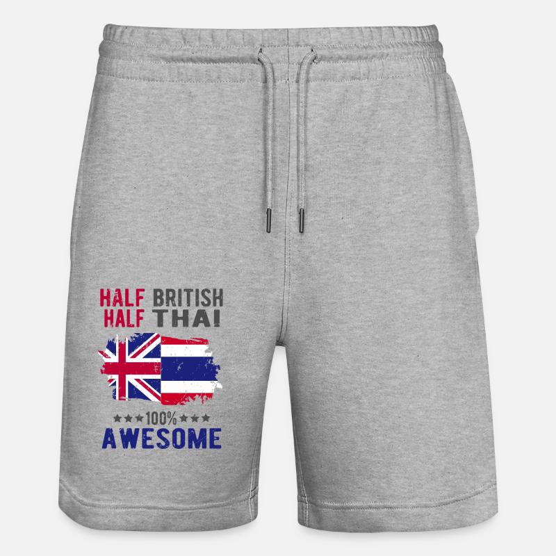 Moitié britannique moitié thaïlandaise - Short de jogging bio TRAINER Stanley/Stella unisexe - gris chiné